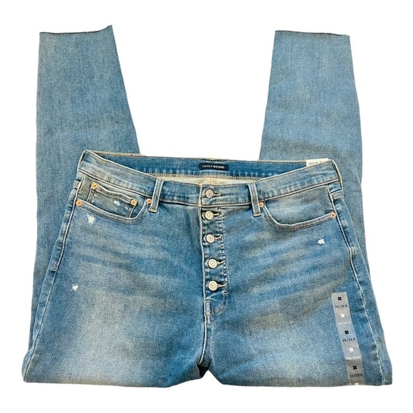 LUCKY BRAND Bridgette High Rise Skinny Jeans Distressed Size 20 NEW $109 - Picture 3 of 11